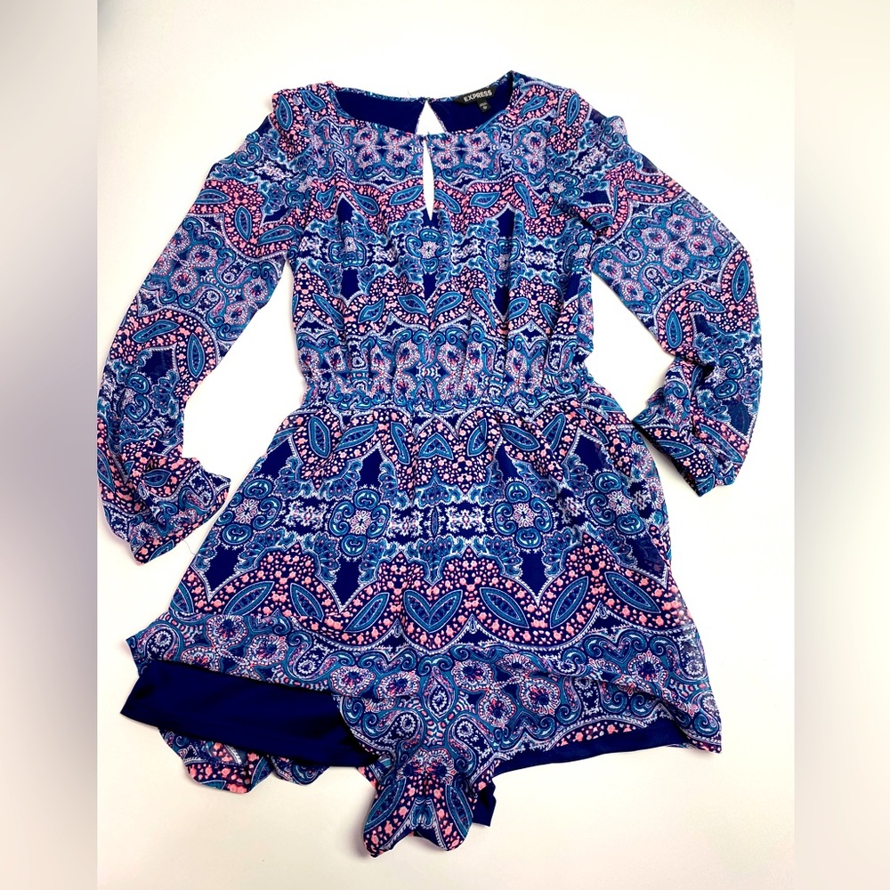 Express Multicolor Patterned Romper Size Xs - image 1